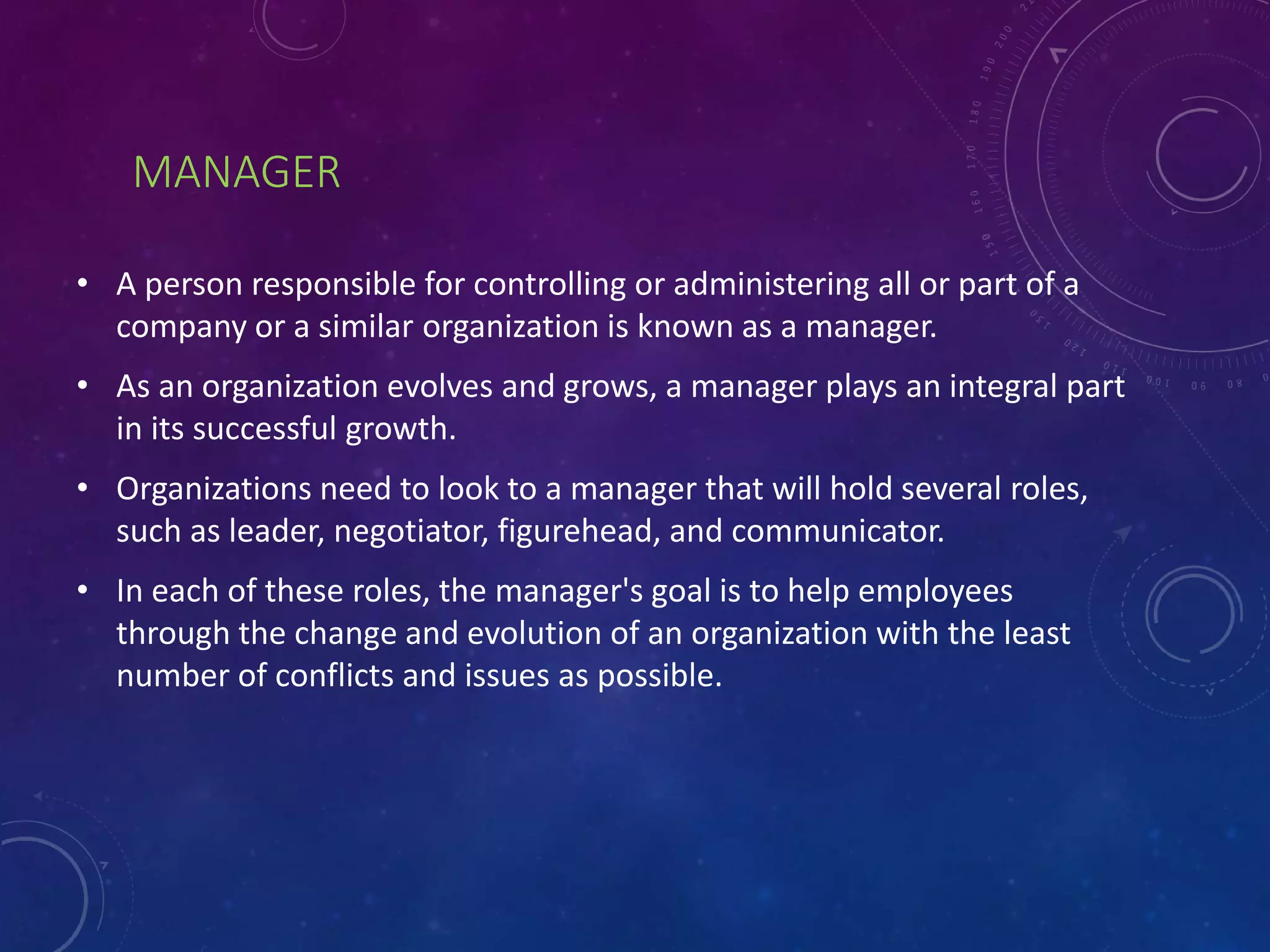 Role of a manager ppt