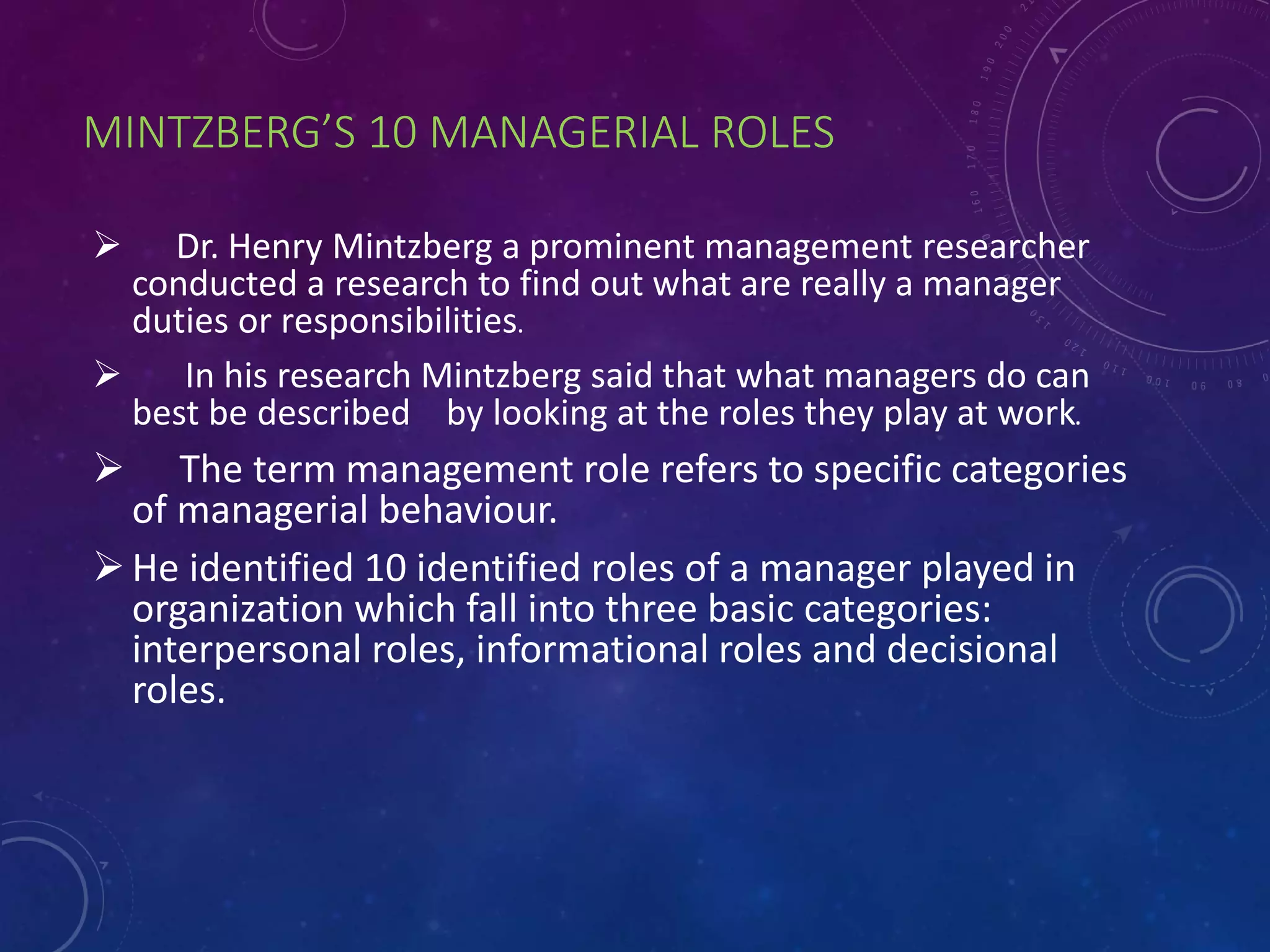 Role of a manager ppt