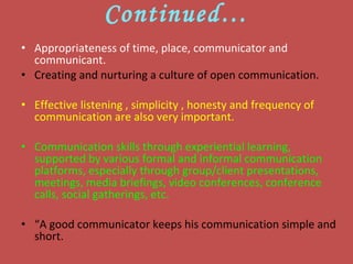 Role Of A Manager In Communication