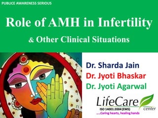 Role of AMH in Infertility
& Other Clinical Situations
Dr. Sharda Jain
Dr. Jyoti Bhaskar
Dr. Jyoti Agarwal
PUBLICE AWARENESS SERIOUS
 