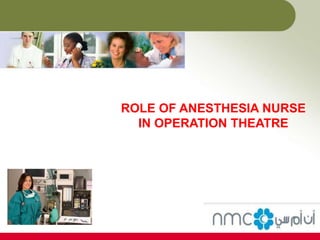 ROLE OF ANESTHESIA NURSE
IN OPERATION THEATRE
 