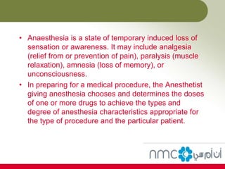 Roles and responsibilities of anaesthetic nurse