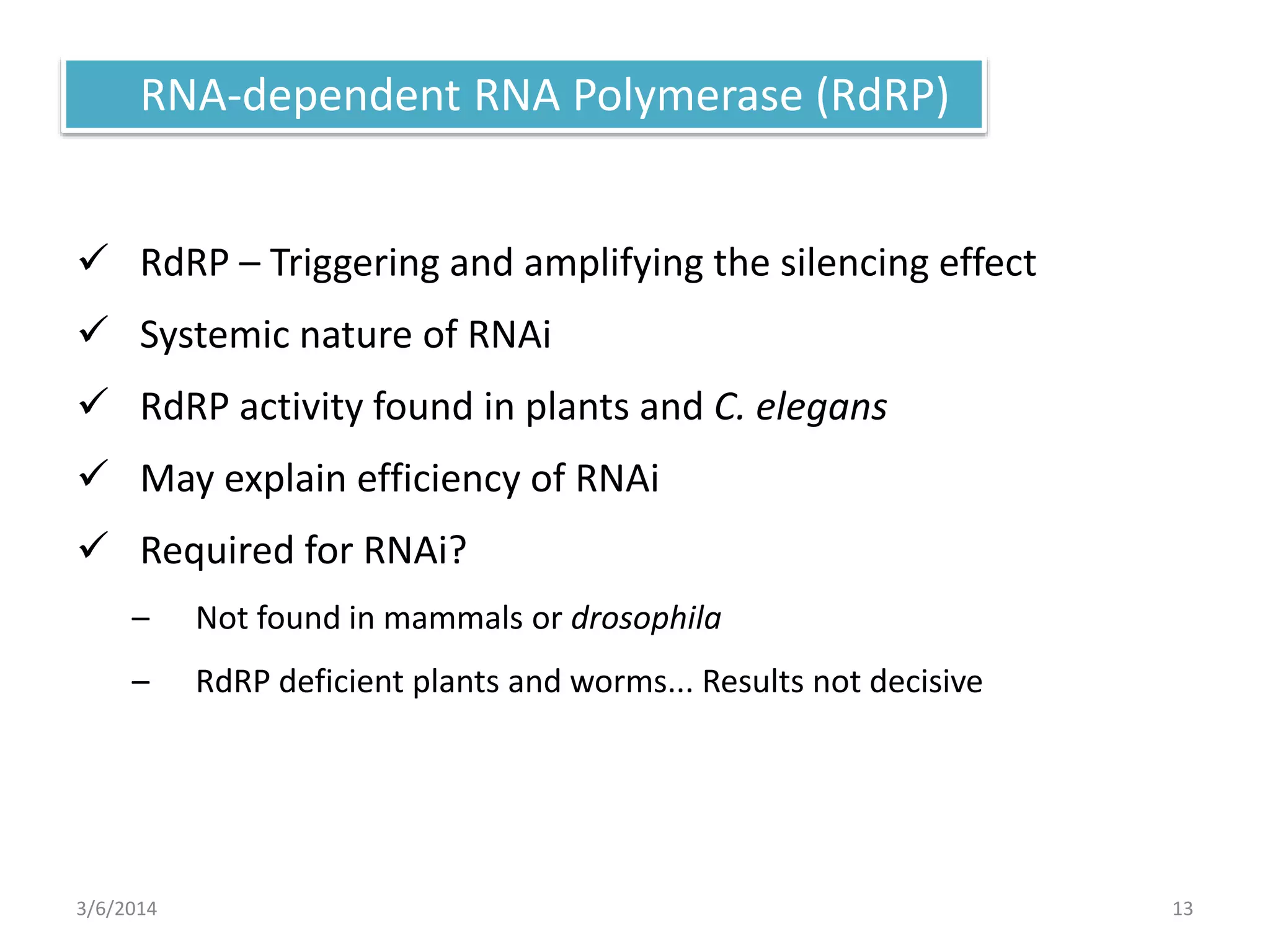 Role of antisense RNAi in gene silencing in crop | PPTX