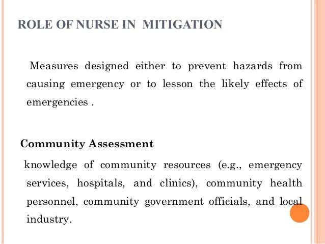 Role Of A Nurse In Disaster Management