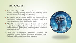 Role of Artificial Intelligence in Supporting Students with Diverse ...