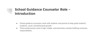 Importance of Role of a School Guidance Counselor | PDF