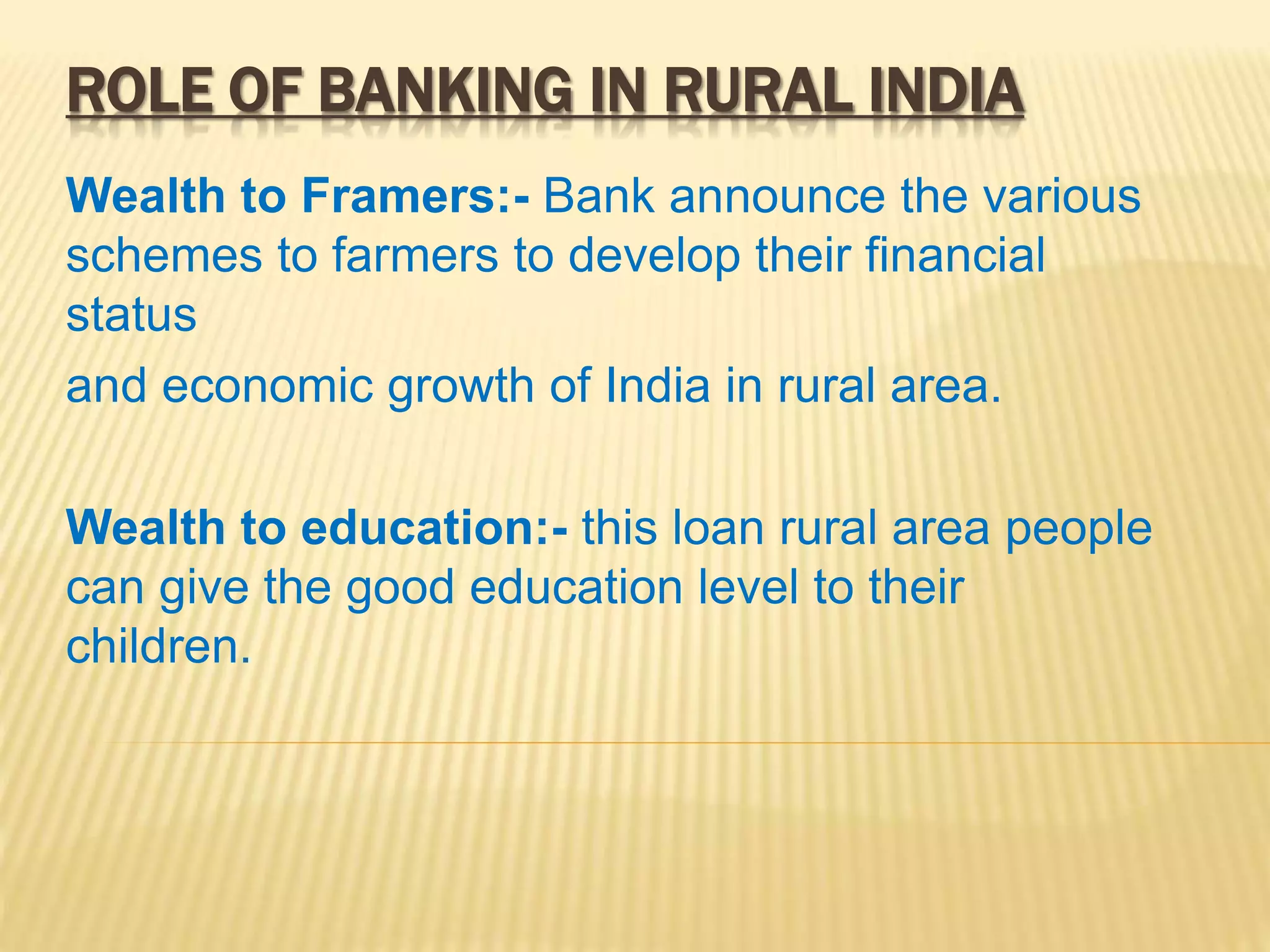 Role of banking sector in rural india | PPTX