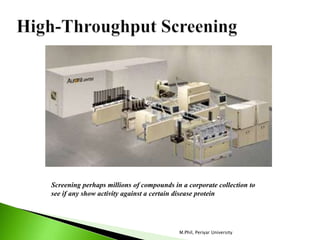 Screening Machine Biofics Role of bioinformatics of drug designing | PPTX