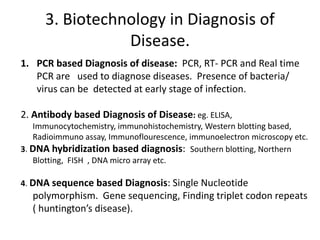 Role of biotechnology in the management of disease | PPTX