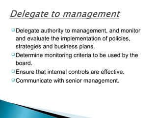 Role of board of directors -Corporate Governance | PPT