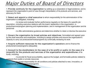 Role Of Board Of Directors -Corporate Governance