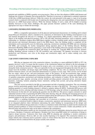Role of building information modelling bim in quantity surveying ...