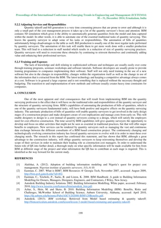 Role Of Building Information Modelling Bim In Quantity Surveying