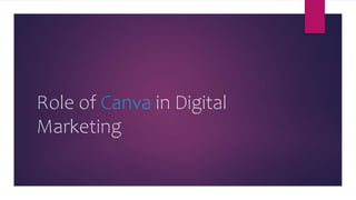 Role of Canva in Digital
Marketing
 