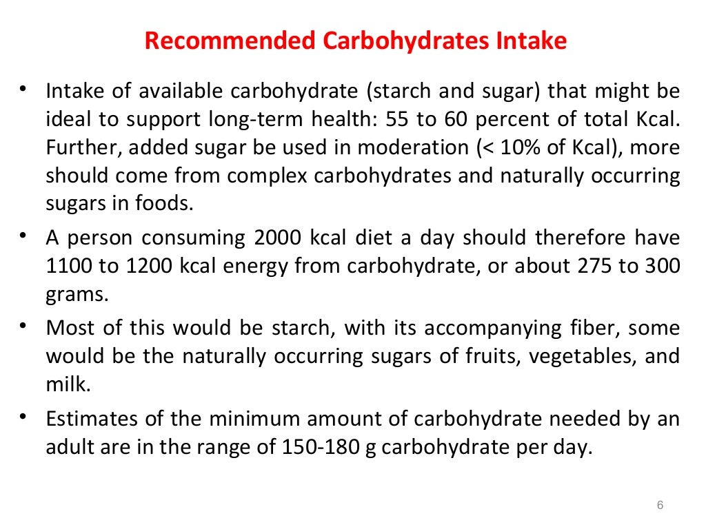 Role of carbohydrates in human nutrition
