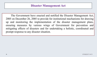 Role Of Central Government In Disaster Management In India