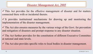 Role Of Central Government In Disaster Management In India