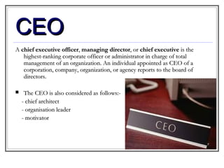 Role Of 'Ceo'