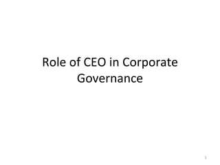 Role of CEO in Corporate Governance 