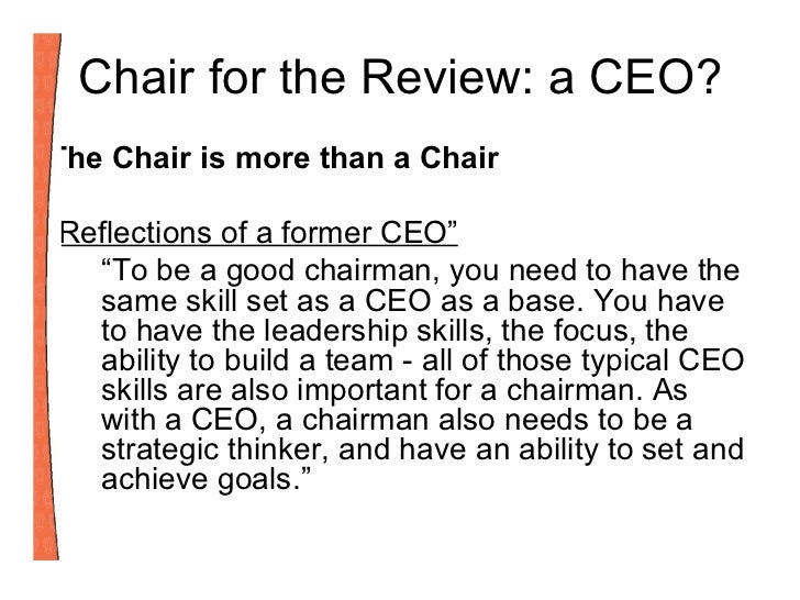 Role of chair