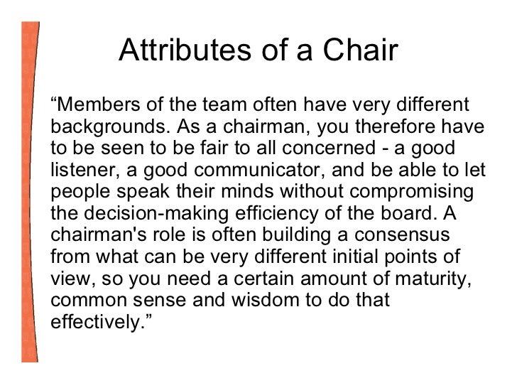 Role of chair
