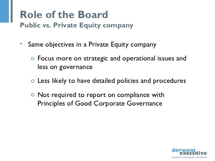 Role Of Chairman And Non Executive Director In A Private Equity Backe…