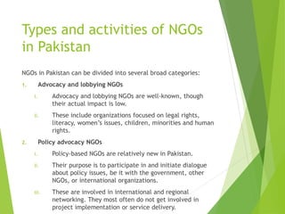 Role of charity and govt towards NGOs in pakistan | PPTX