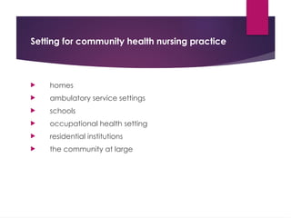 Role of community health nurses - notes for students | PPTX