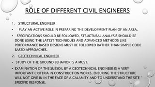 Role of civil engineer in disaster management | PPTX