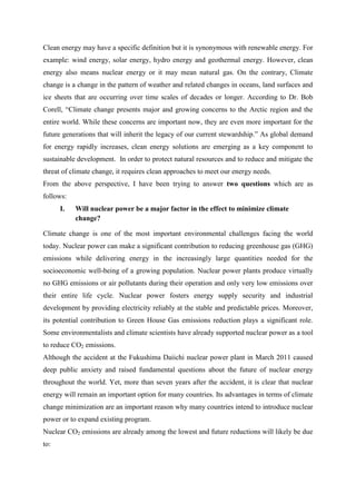 Role of clean energy in climate change | PDF