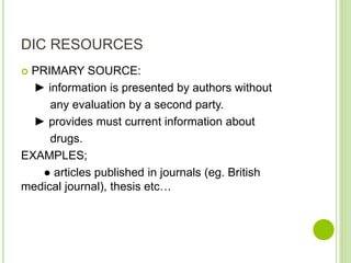 Dic Examples Role of clinical pharmacist in dic | PPTX