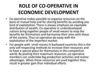 Role Of Co Operative