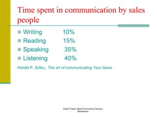 Role of communication in sales job | PPT