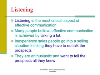 Role of communication in selling | PDF