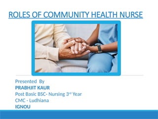 Role of Community Health Nurse.pptx in Healthcare | PPTX
