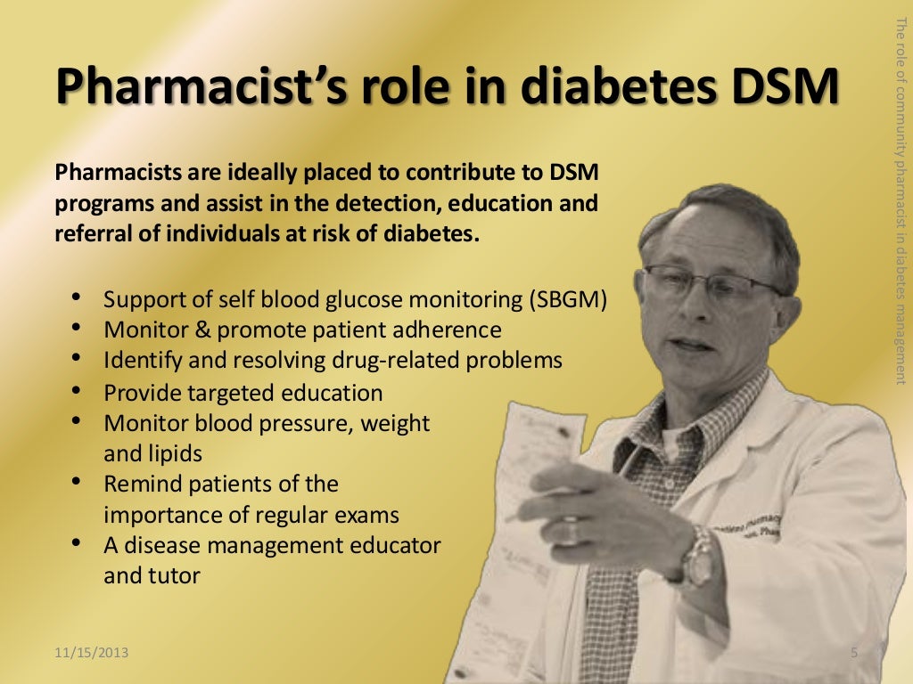 Role of community pharmacists in diabetes management