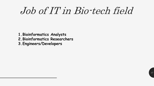 Role of computer science in biotechnology | PPTX | Biotech and ...
