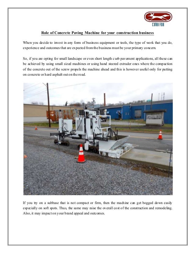 Role of Concrete Paving Machine for your construction business