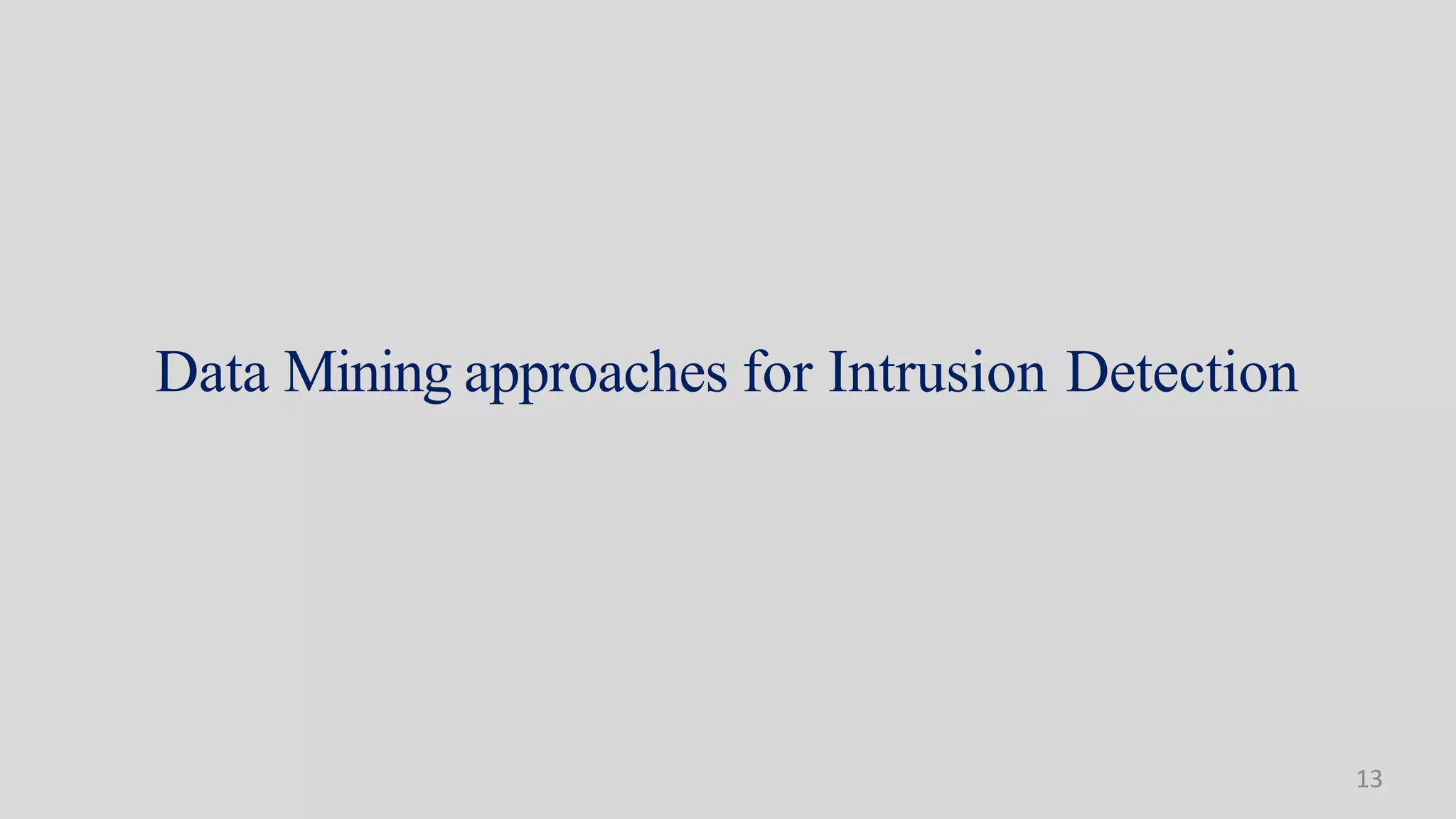 Data Mining approaches for Intrusion Detection
13
 