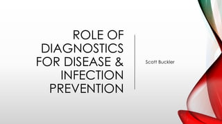ROLE OF
DIAGNOSTICS
FOR DISEASE &
INFECTION
PREVENTION
Scott Buckler
 