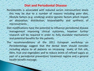 Picture of Role of diet and nutrition in periodontal health | PPTX
