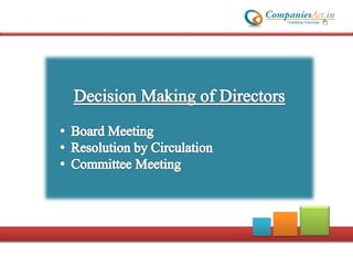 Role Of Directors Under Companies Act 2013