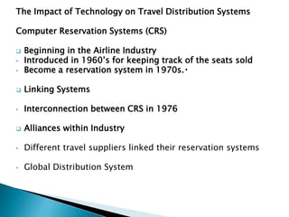 Role of distribution channels in marketing tourism products and services