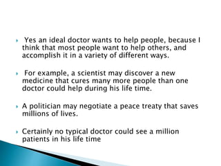 Role Of Doctor In Society