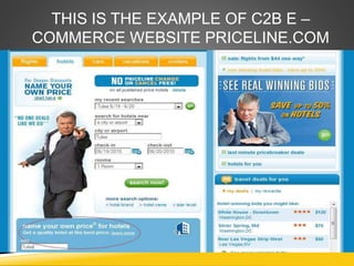 THIS IS THE EXAMPLE OF C2B E –
COMMERCE WEBSITE PRICELINE.COM
 