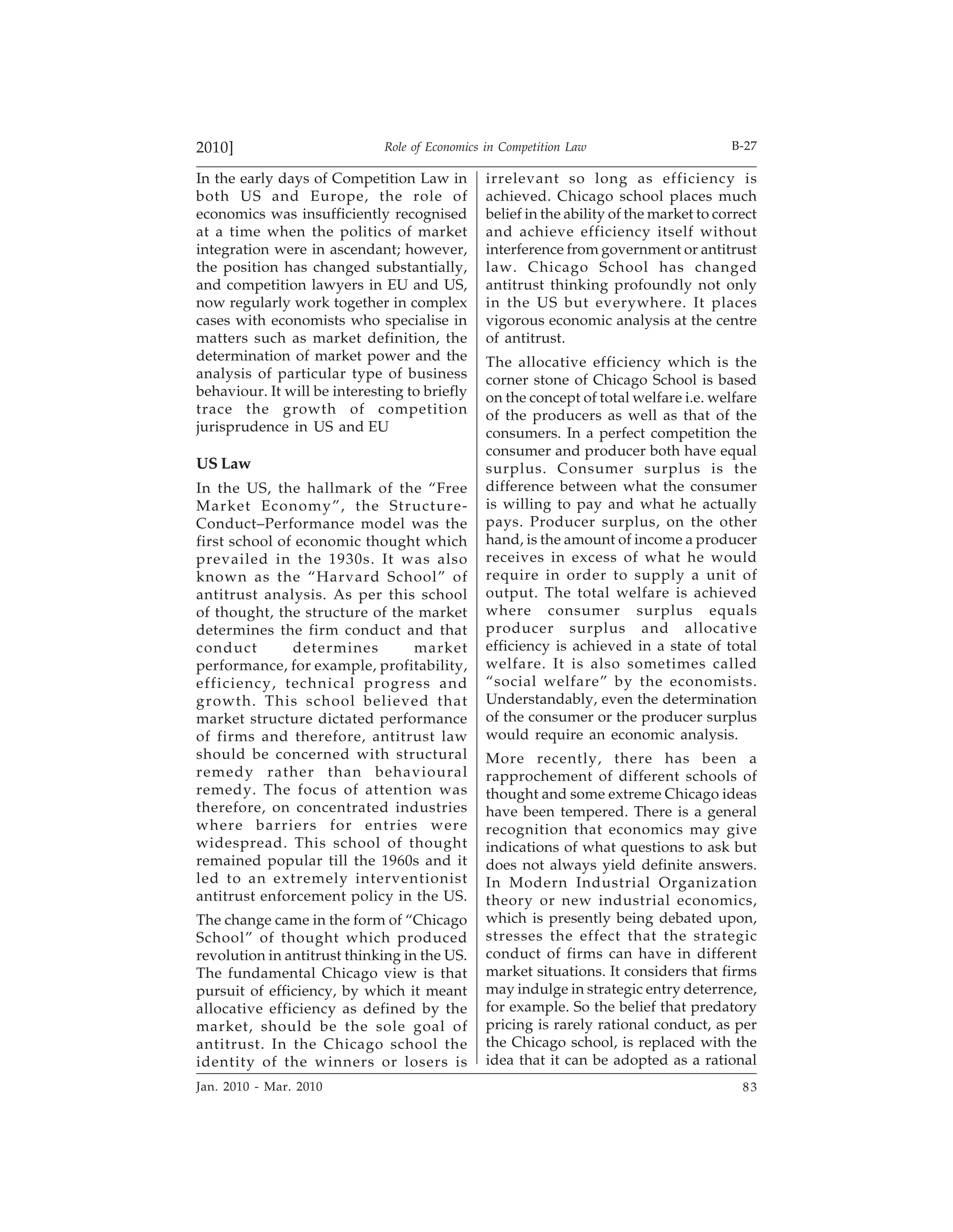 Role Of Economics In Competition Law | PDF