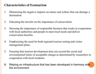 Role of eco tourism in achieving sustainable development | PPTX