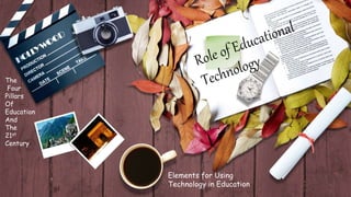 The
Four
Pillars
Of
Education
And
The
21st
Century
Elements for Using
Technology in Education
 
