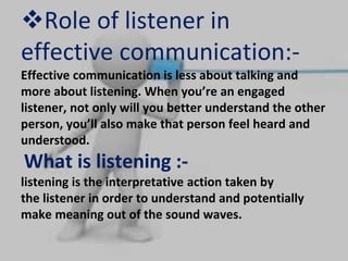 Role of effective communication | PPT