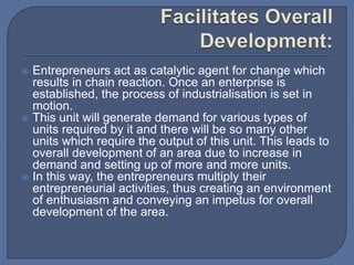 Role of entrepreneurs in economic development